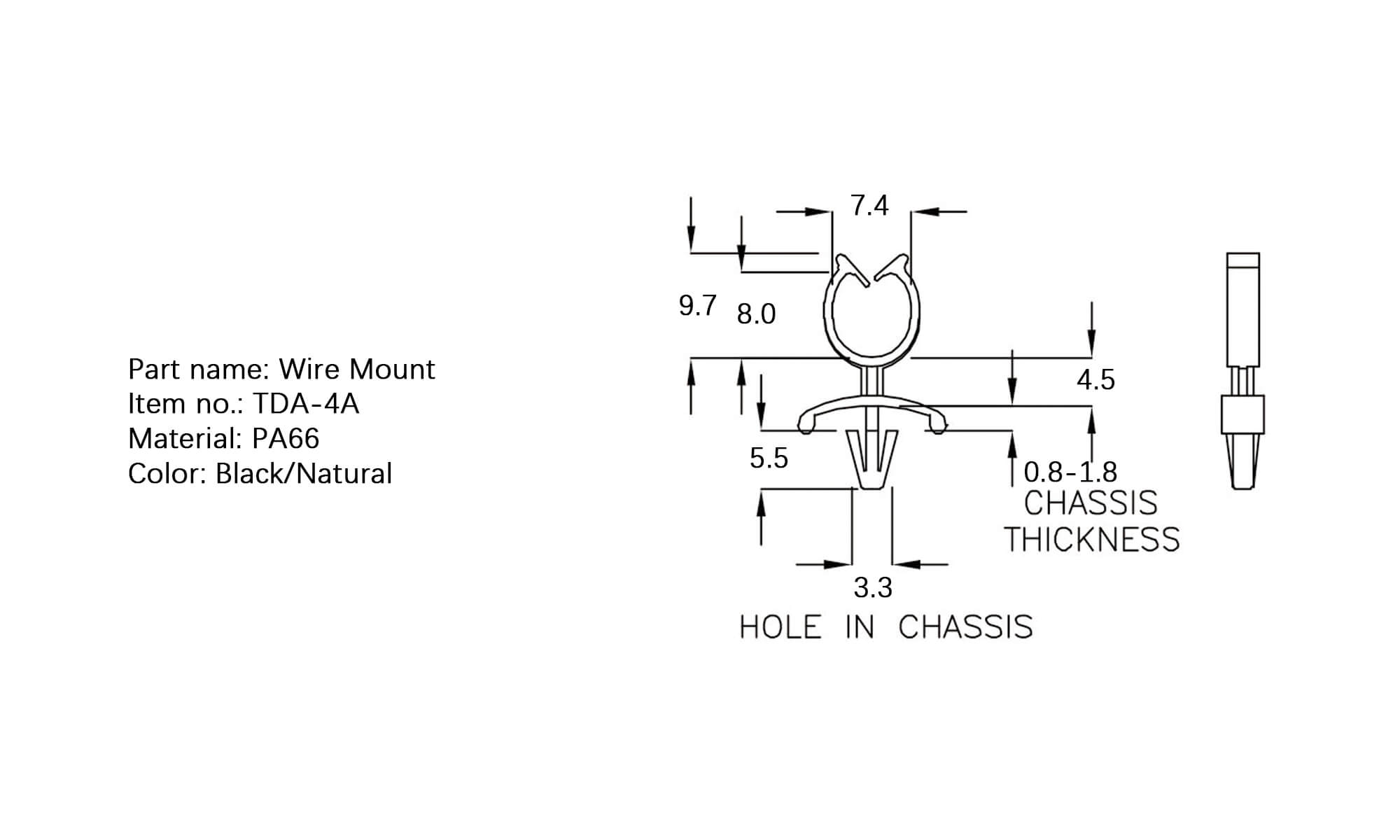 Plastic Wire Mount TDA-4A